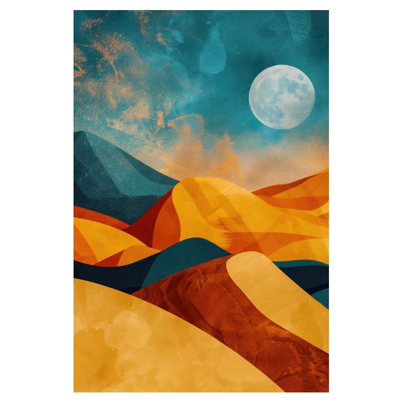 Poster Illustration Paysage de Désert
