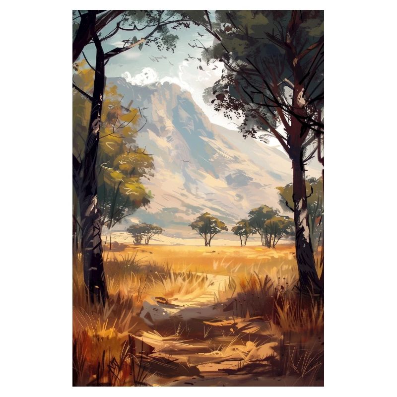 Poster Illustration Paysage de Savane