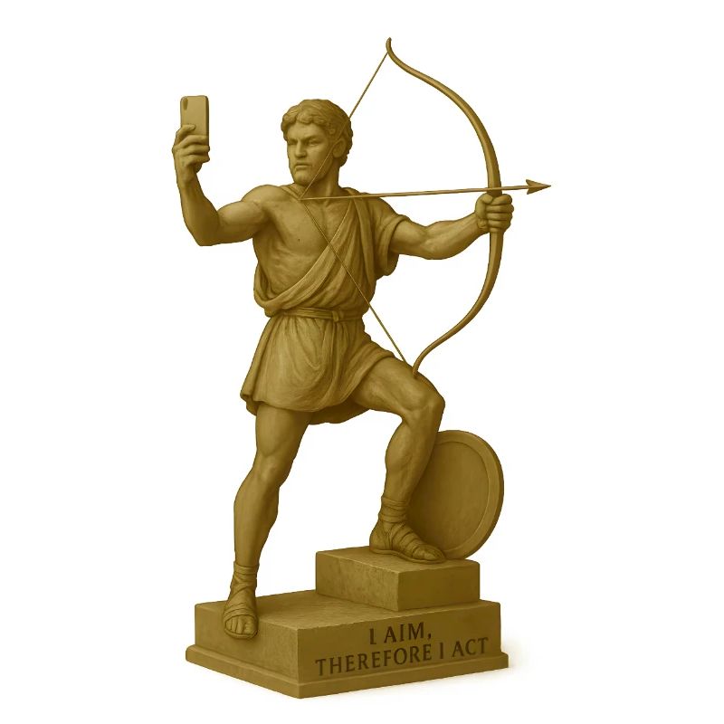 Sculpture d’archer astucieuse