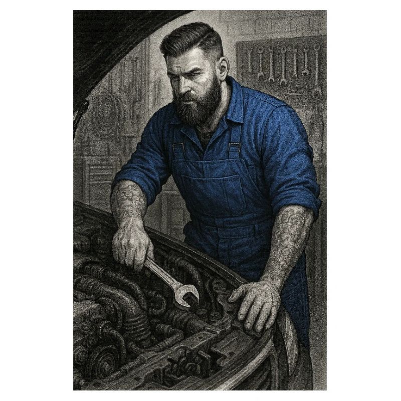 Artisan industriel avec clé