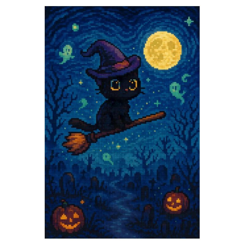 Halloween süße pixel Katze
