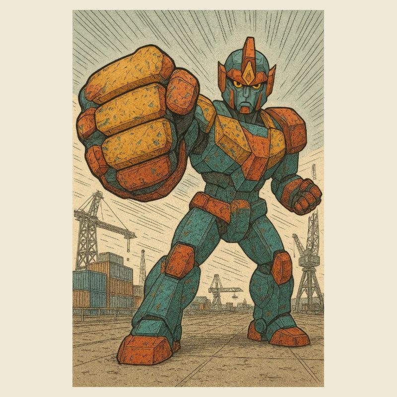 Position de combat de robot dans les docks