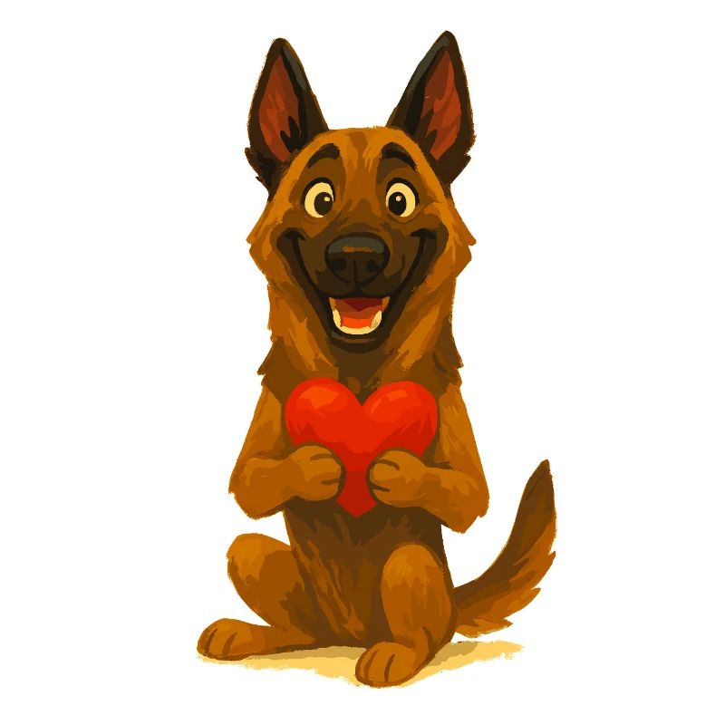 Malinois mit Herz Cartoon