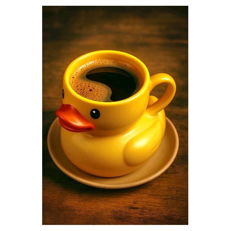 Bath duck as a coffee cup