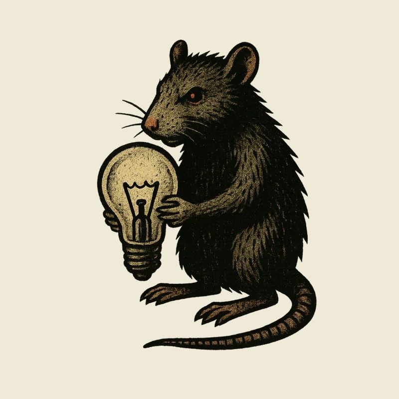 Rat with light bulb inventiveness