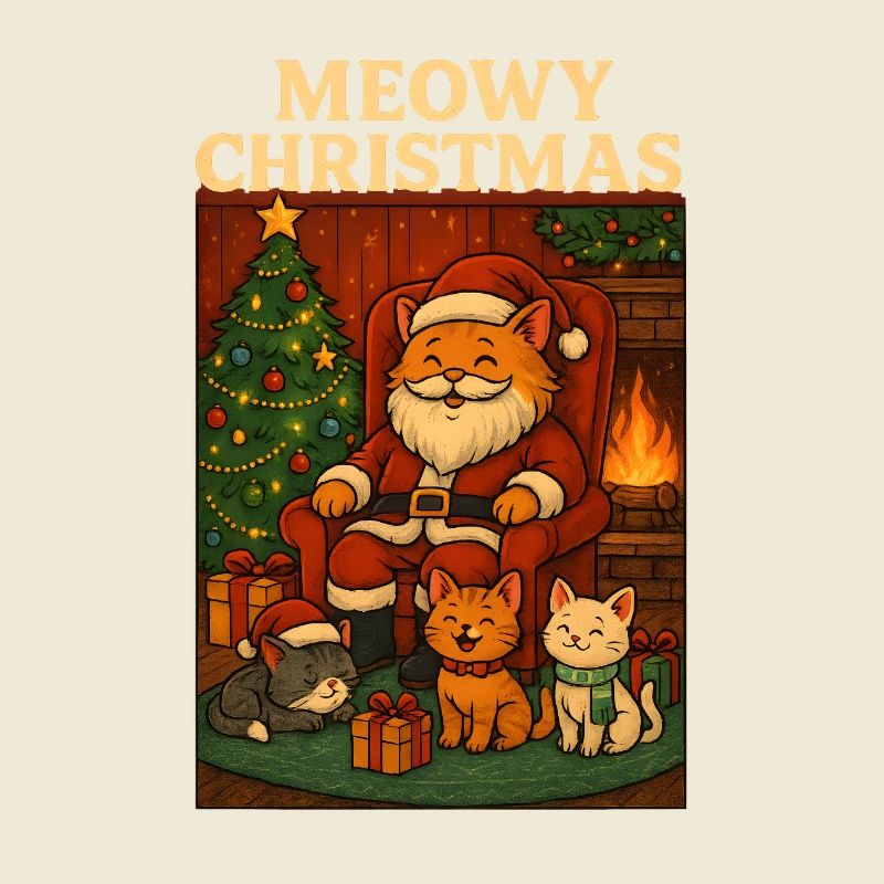 Les chats de Noël et les chatons de Noël
