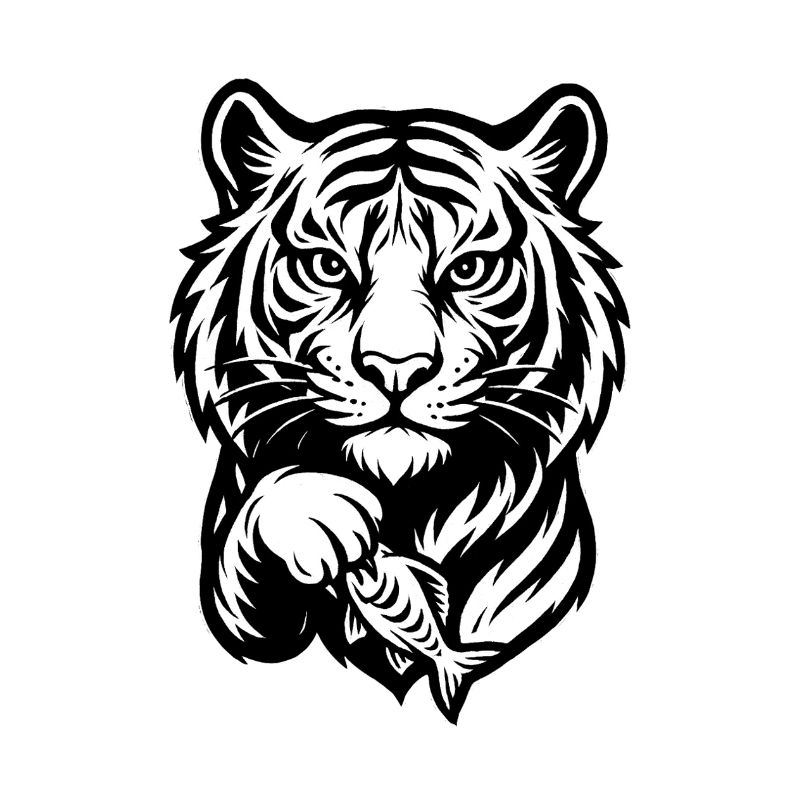 White Tiger Print Motif