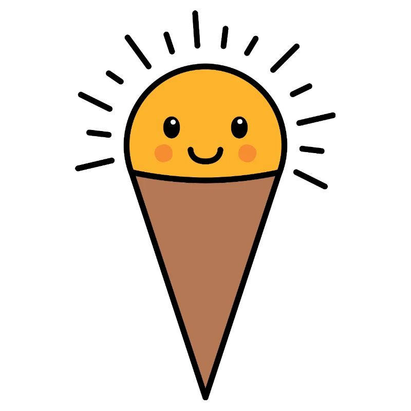 Glace à la vanille de Kawaii