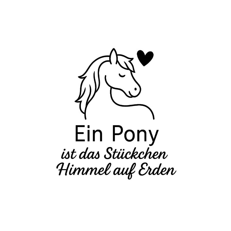 Expression dessinée à la main en forme de cœur de poney