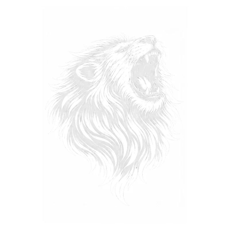 Roaring Lion – Monochrome Vector Art