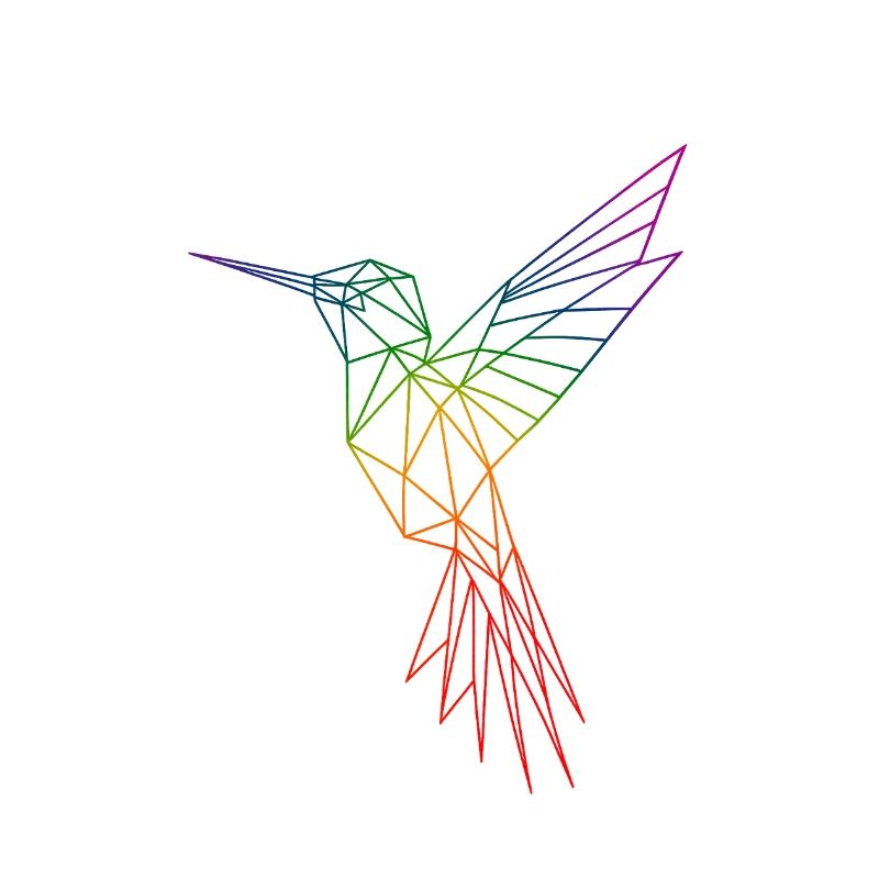 Regenbogen-Origami-Kolibri