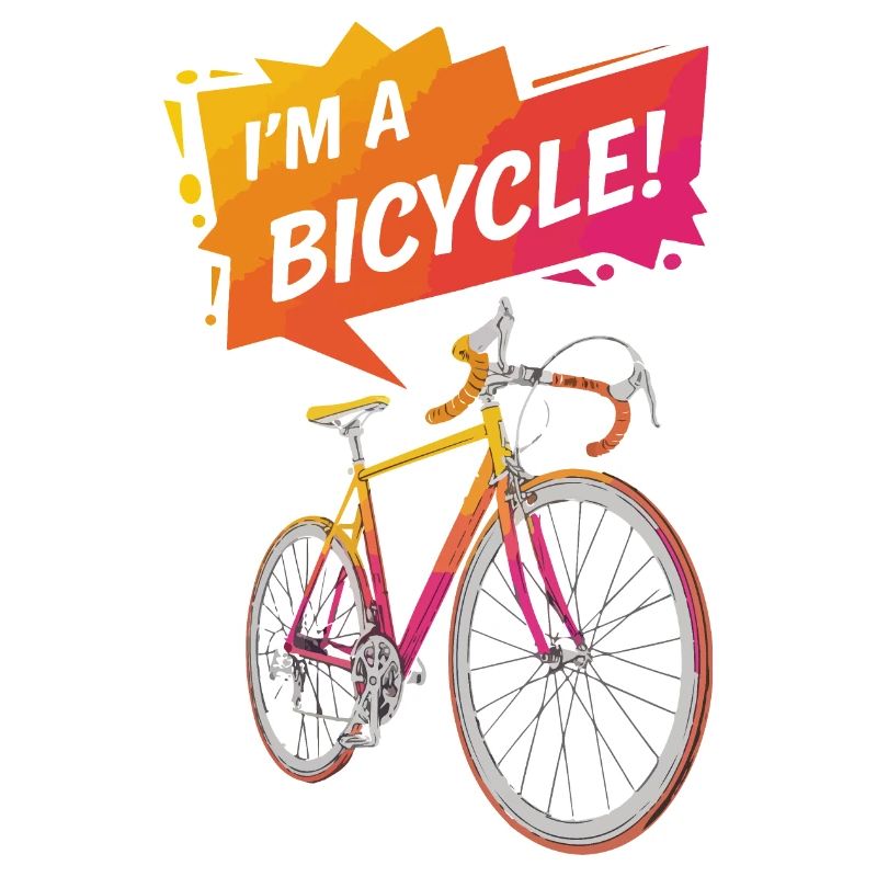 Vibrant Bicycle Illustration with Bold Text