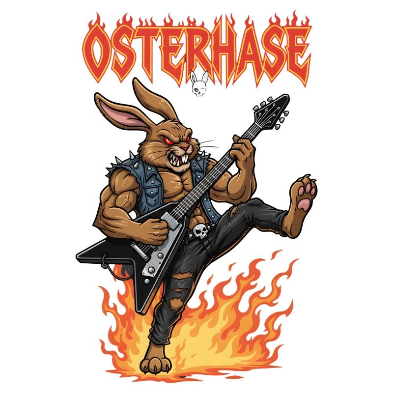 Heavy Metal Easter Bunny Rocker Easter Hardcore Bunny