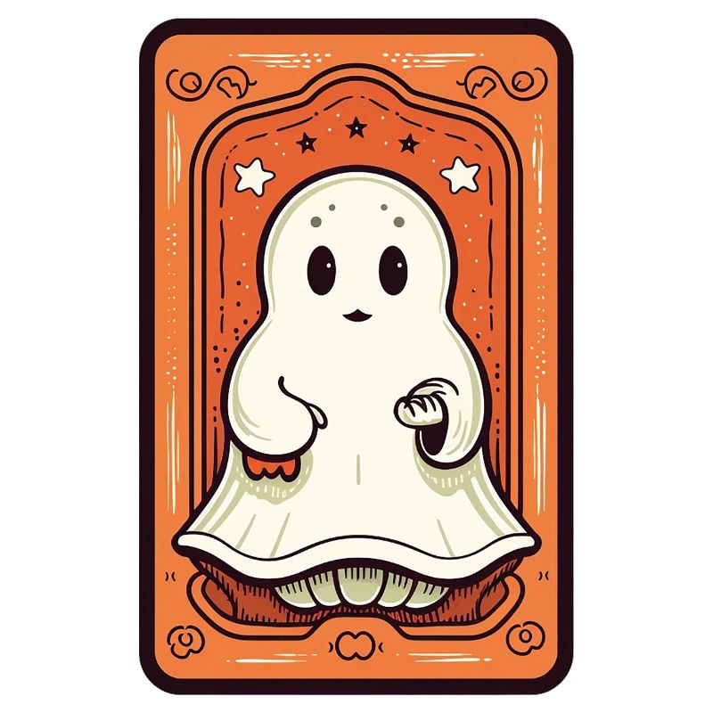 Orange Ghost Tarot Card