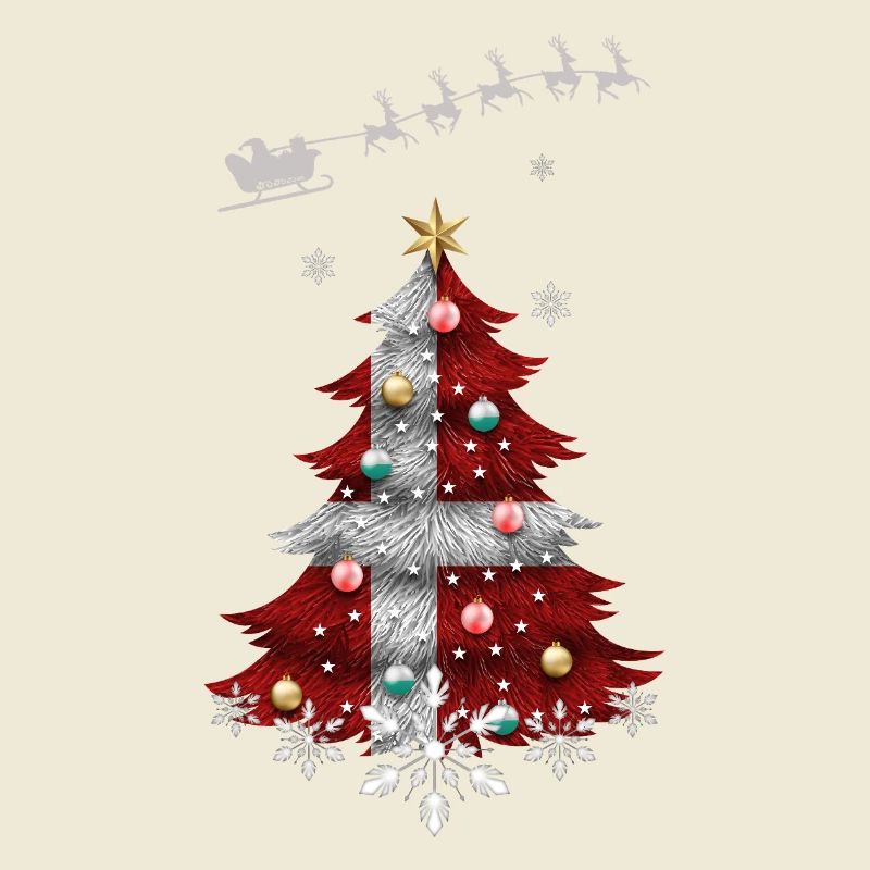 Weihnachtsbaum mit Dänemark Flagge
