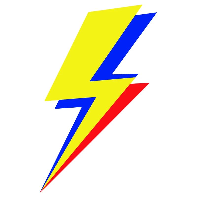 Geometric multicolor lightning bolt