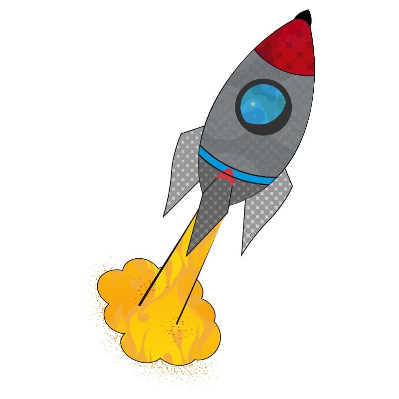 Fusée colorée au lancement