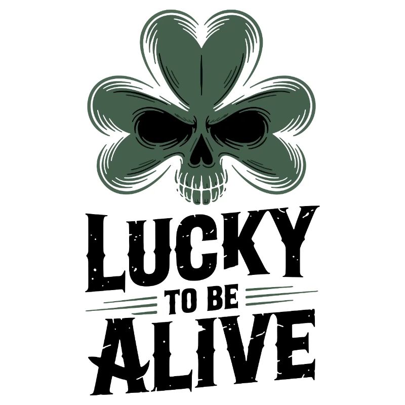 Shamrock Skull Happy Alive