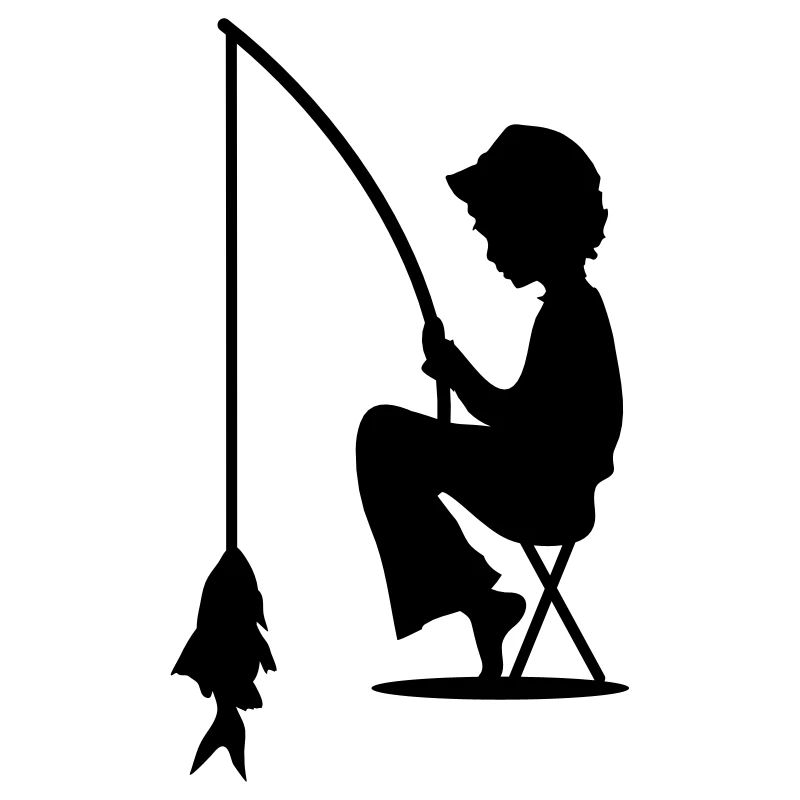 Junge angelt einen Fisch
