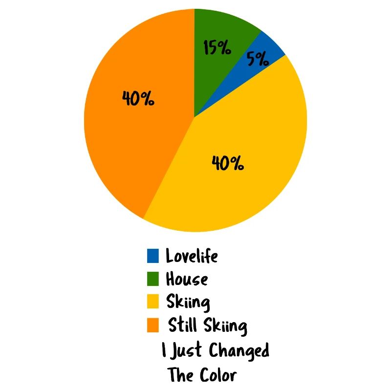 Funny Skiing Pie Chart Skier Humor Slogan