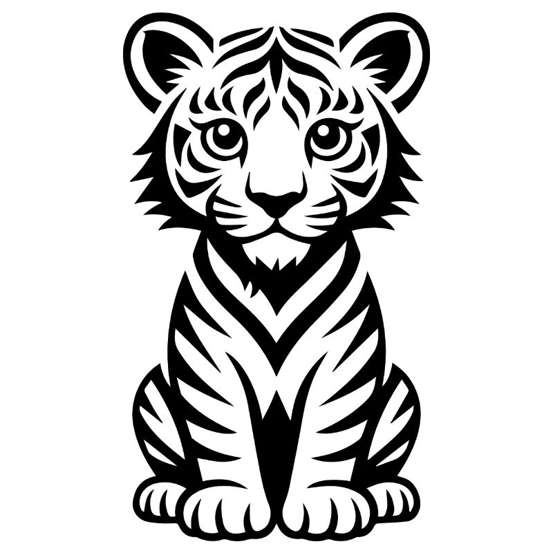 Minimal linear tiger for textiles
