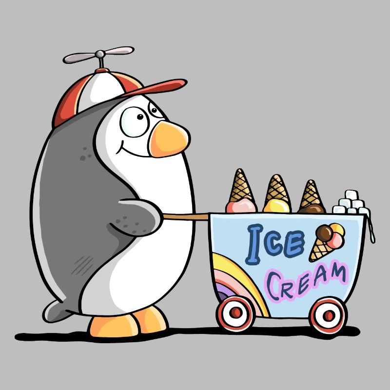 Pinguin Als Eisverkäufer - Eis