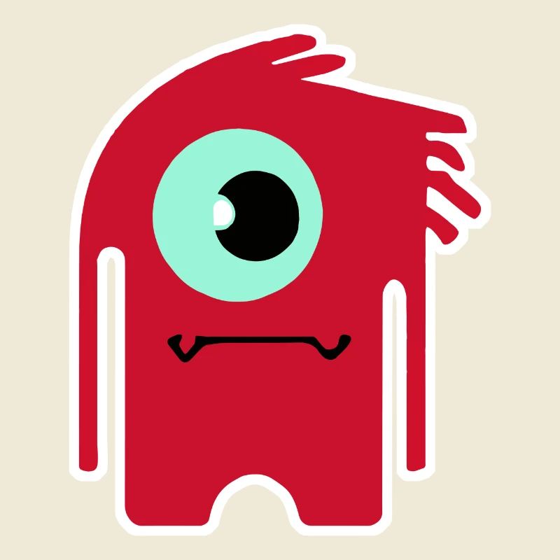 Red Cyclops Monster | Funny Chibi Alien 