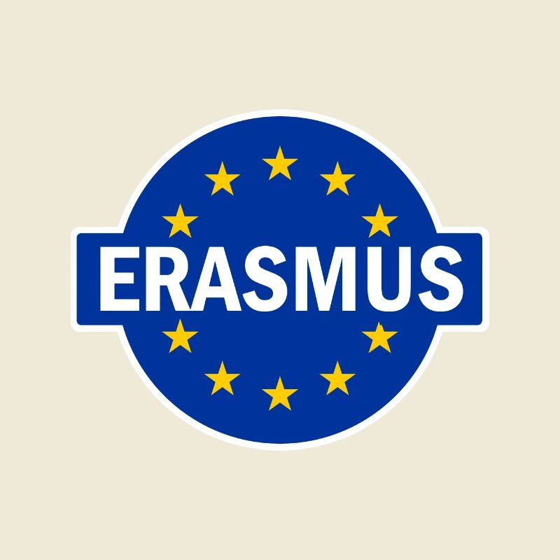Erasmus Design with EU Flag