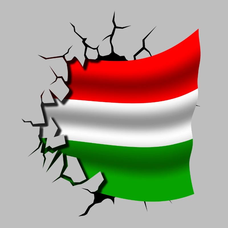 Drapeau de la Hongrie - Hongrie - Drapeau Broken Design