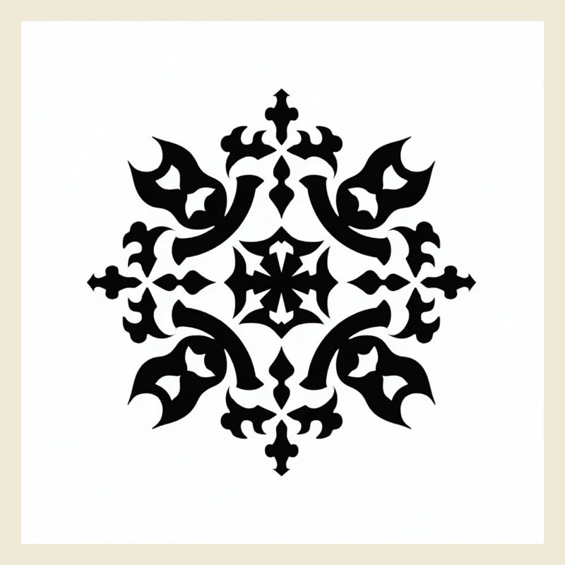 Motif complexe de flocon de neige noir