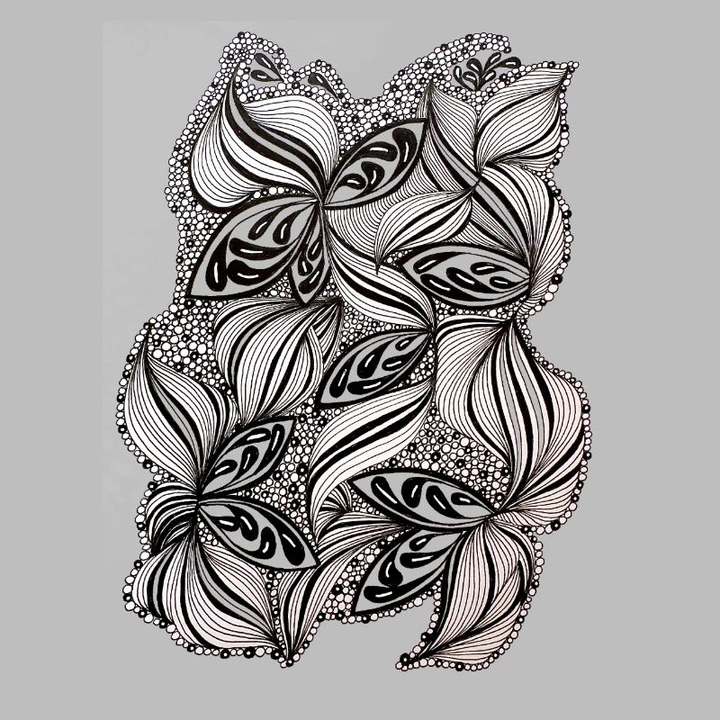 Black and white leaf pattern