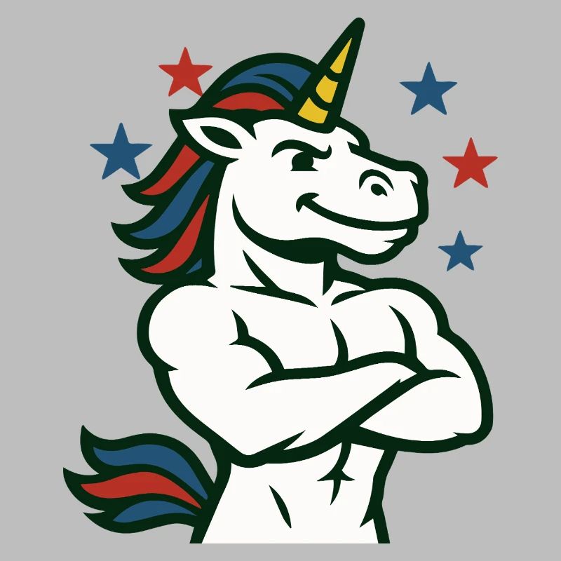Selbstbewusste Einhorn-Illustration
