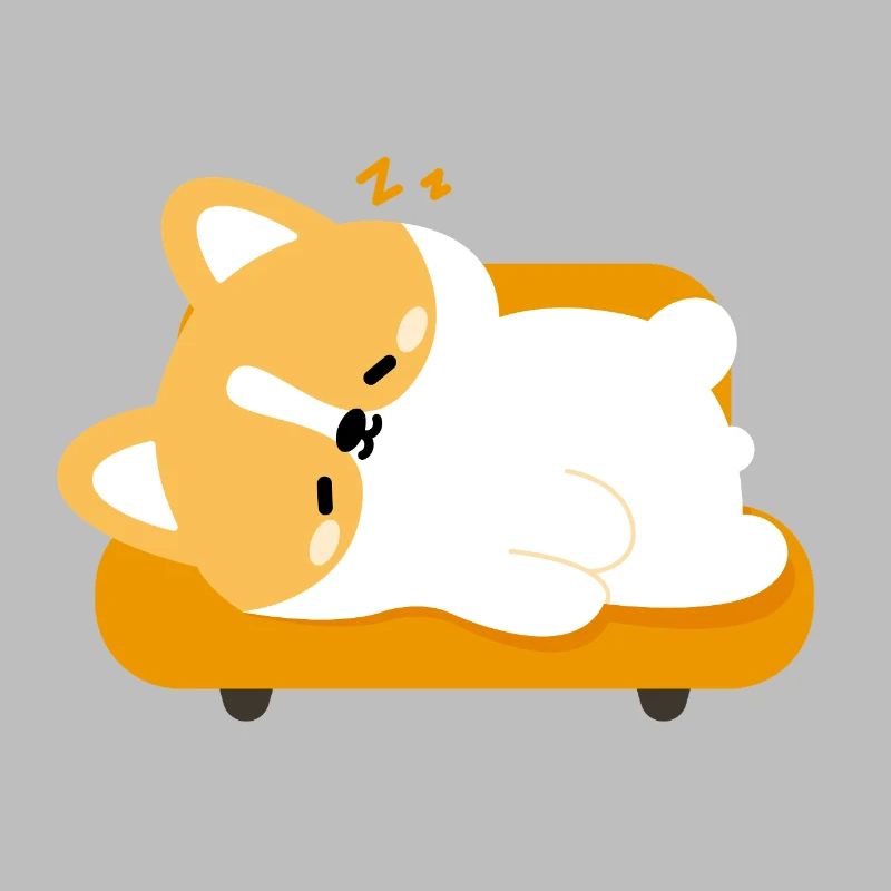 Tired Corgi on Sunny Couch