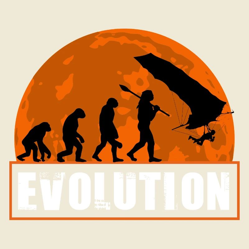 Évolution du design au coucher de soleil de pilote de deltaplane