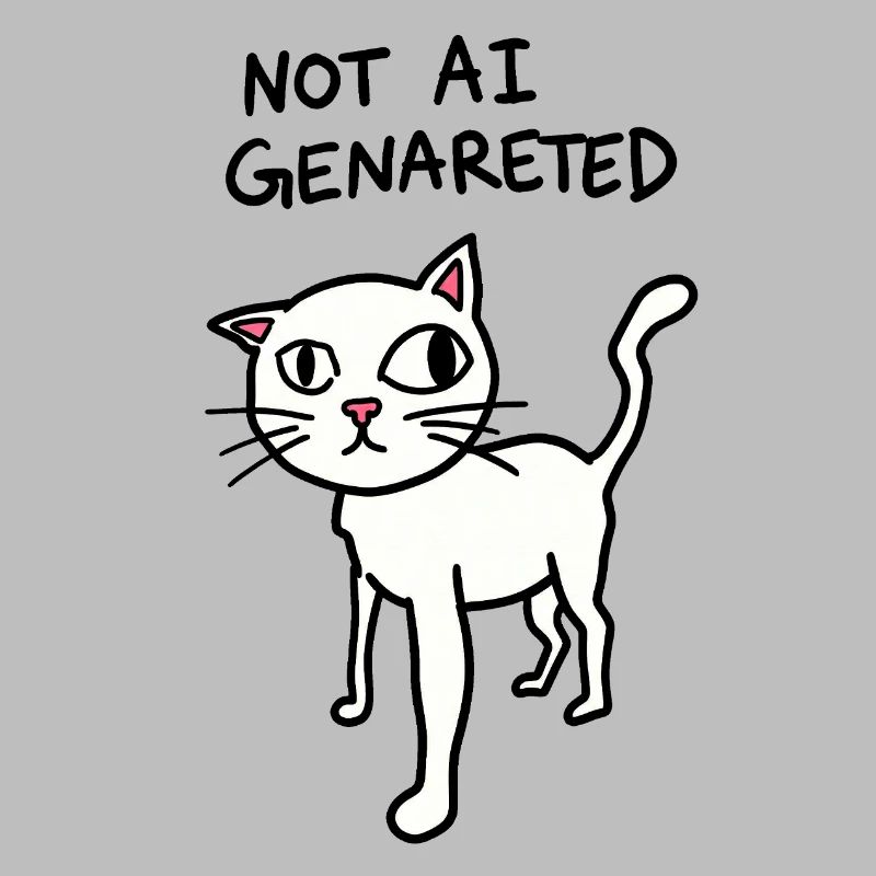 Not AI Generated - Weird Cat Meme - AI satire