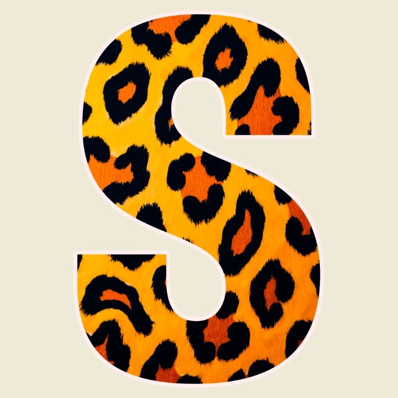 Leopardenmuster S Buchstabe