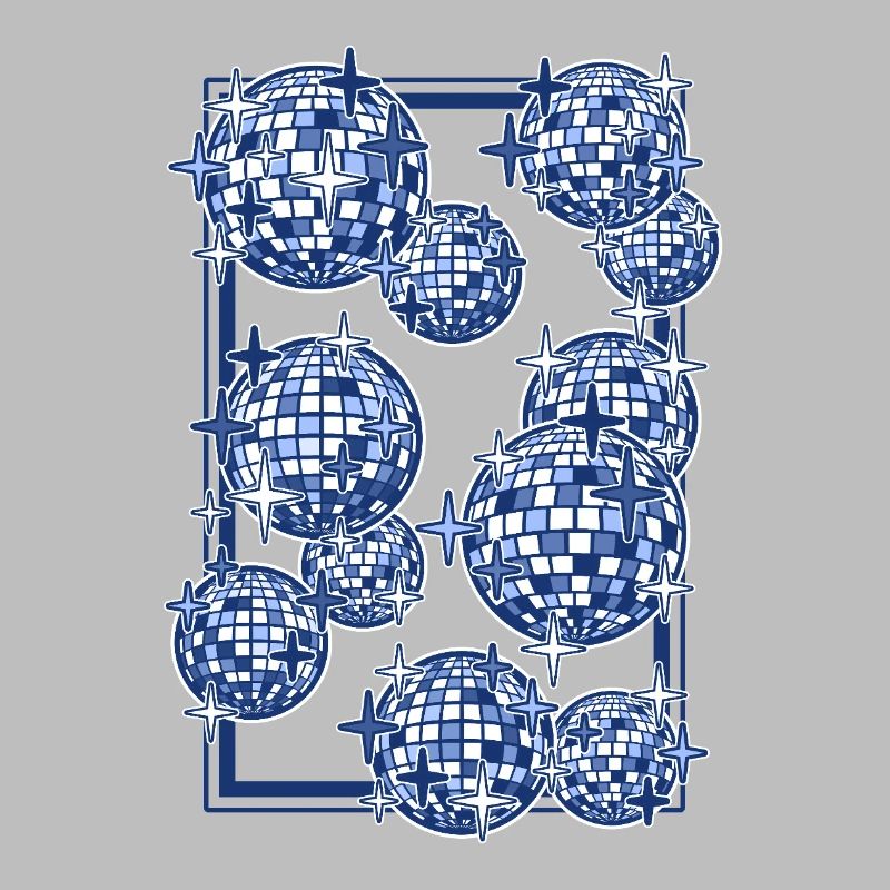 Des boules miroir bleues