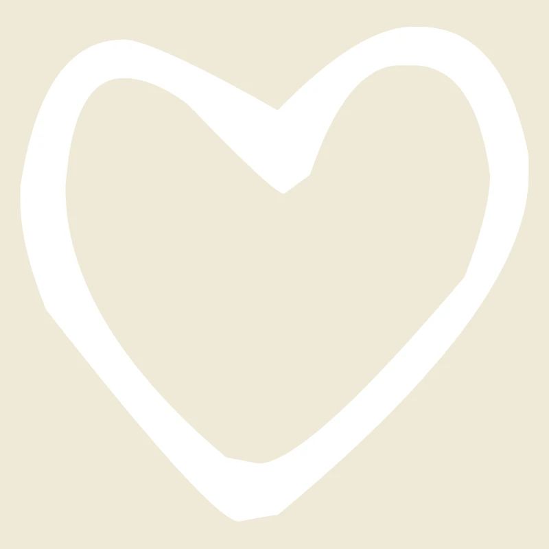 White drawn heart