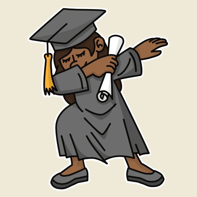 Schwarzes Mädchen Student dab Abschluss Schule