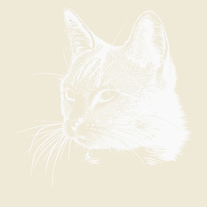 Cat head - White