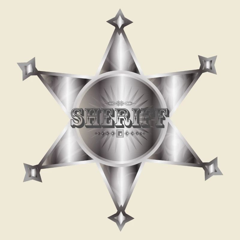 extraordinary silver-colored sheriff's star