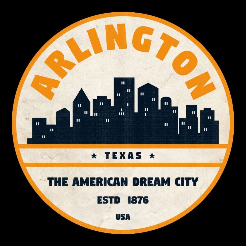 Arlington Skyline Retro Abzeichen