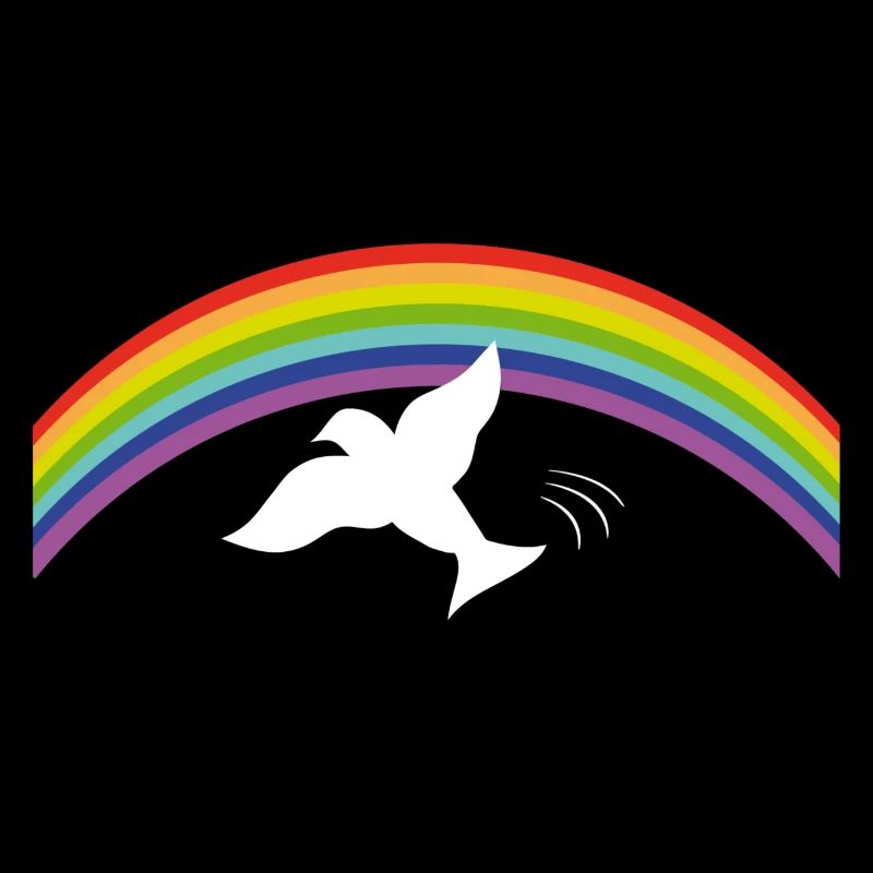 RAINBOW Regenbogen with peace dove