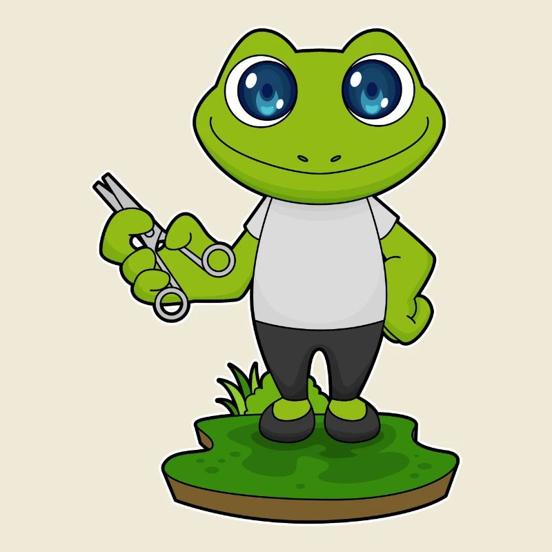 Ciseaux de barbier grenouille