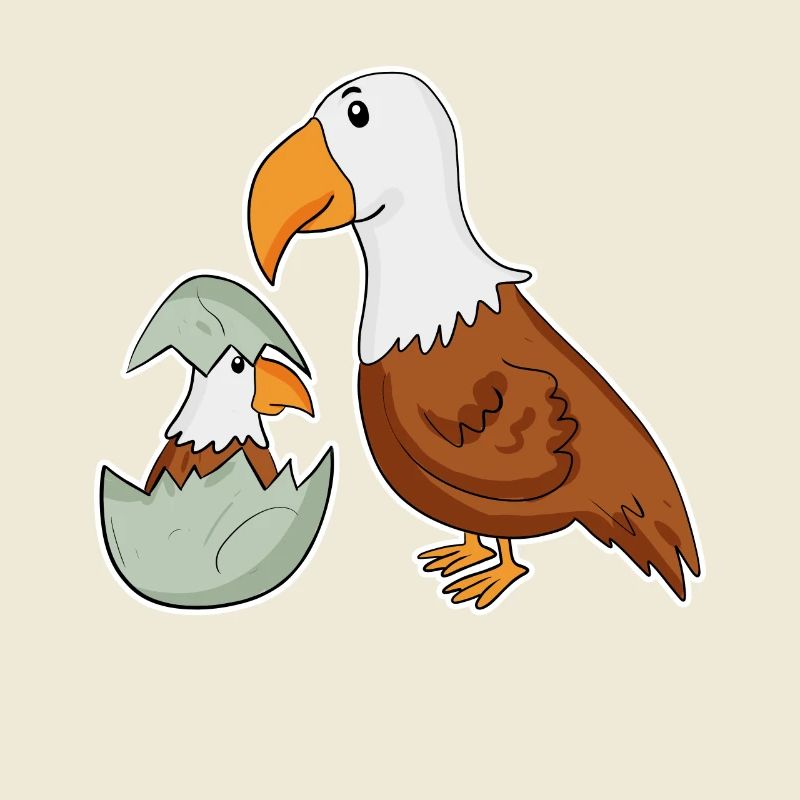 Famille Eagle - Aigle avec bébé - Eagle Motif