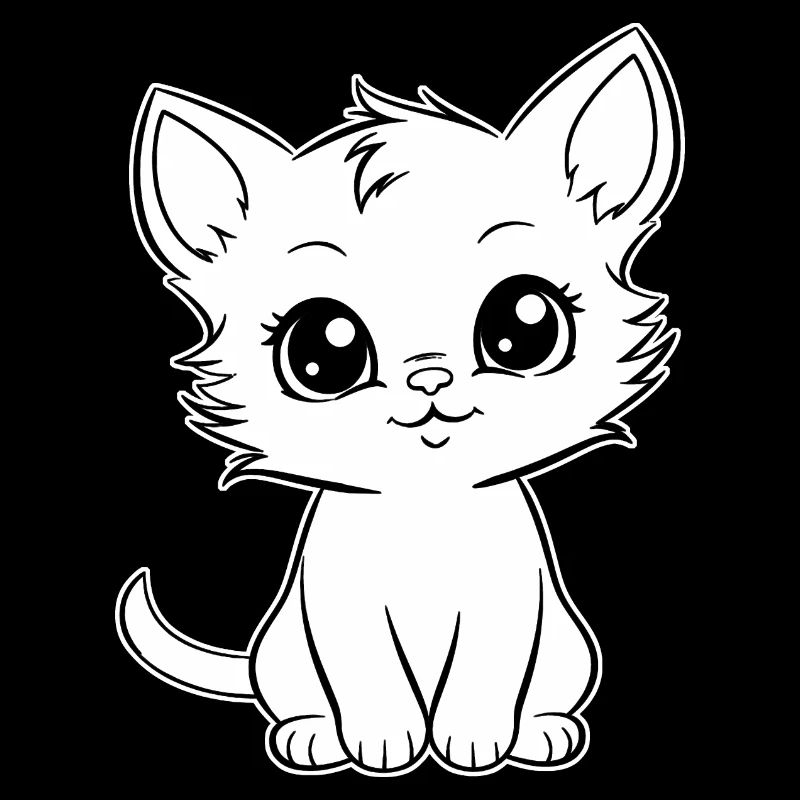 Kleine Katze Süß Tier Kinder Comic Katzen Kitten
