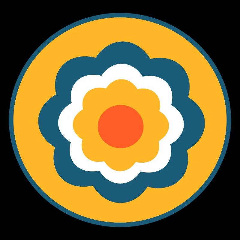 Blume blaue Blume Blumen bunt Hippie Retro