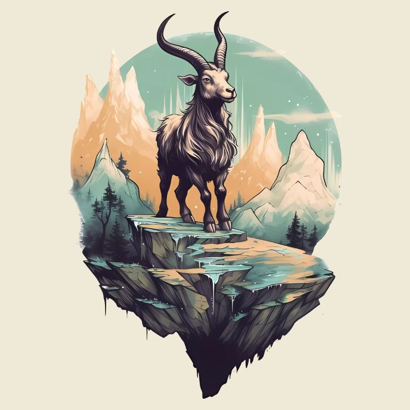 Mythical mountain goat on Flyerfelsen