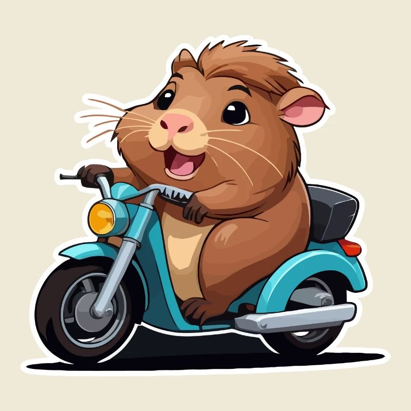 Cochon d’Inde sur cyclomoteur