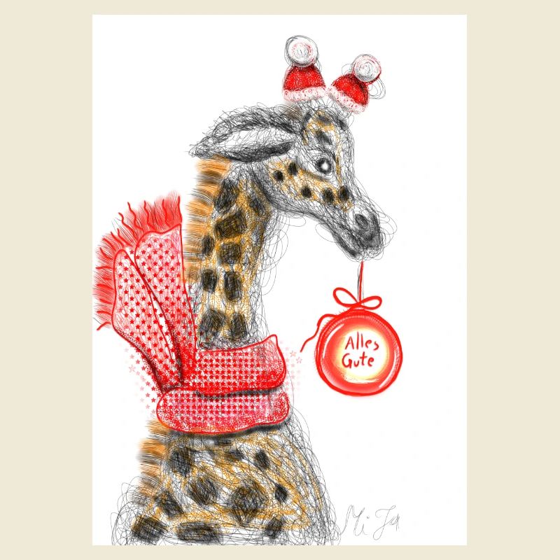 Fröhlicher Giraffe Weihnachtsgruß